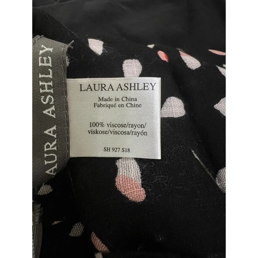Laura Ashley Black Pink Abstract  Print Viscose Scarf arts‎ NWT casual chic
